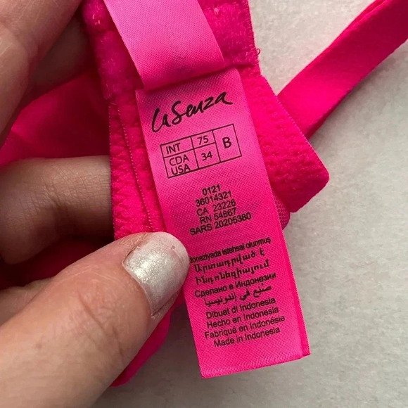 La SENZA/ Beyond Sexy/ Classic  plunge/ Neon pink/ Size 34B - Picture 9 of 10
